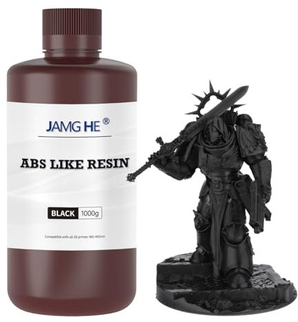 ABS Like 3D Printer Resin 1 kg, 405 nm UV-Curing Standard Photopolymer Quick Resin for LCD/DLP/SLA 3D Printing, Non-Brittle & High Precision Black