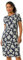 Roman Originals Shift Dress with Pockets for Women UK - Ladies Summer Autumn Winter Smart Casual Work Short 3/4 Sleeve Tunic Knee Length Pleated Gathered Waist Tea Loose - Petite Navy White - Size 10