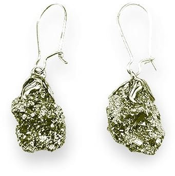 TENET - Ohrringe mit Brisur, handgefertigter Schmuck, 1 CM, Pyrit, Pirit