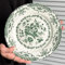 HHFLRAWA Piatti in ceramica, piatti piani in ceramica, piatti decorativi con fiori di rosa, piatti da insalata, piatti da dessert, forno a microonde, lavastoviglie, piatti piani per insalata, pasta,