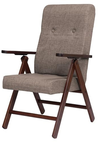 PALUPLUS Poltrona Reclinabile Molisana, Misura 61x67x108 cm, Schienale Regolabile in 4 Posizioni, Struttura e Braccioli in Legno di Faggio, Sedia per casa, Portata 110Kg -106C (Tortora)