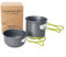 ARMYJY Set di pentole da campeggio, leggere pentole da campeggio con manico pieghevole, pentole antiaderenti portatili per cucinare all'aperto picnic (manico verde)