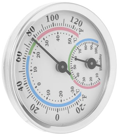 Toyvian Analoges Thermometer Und Feuchtigkeitsmonitor Mit Anzeige Temperatur Und Feuchtigkeitsmessgerät Aus Aluminiumlegierung Tragbar Für Zuhause Büro Terrasse Sauna