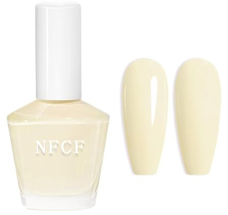 Milky White Nail Polish - Pastel Yellow Nail Polish - 15ml Quick Dry Long Lasting Nail Varnish - Cream White Breathable Nail Art Polish For Women Girls Diy - No Uv Needed