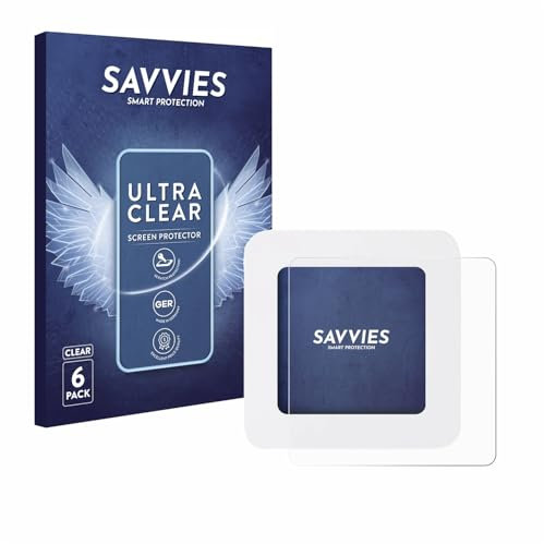 Savvies 6 Pack Screen Protector compatible with Xiaomi Mi Temperature and Humidity Monitor 2 Protection Film Clear