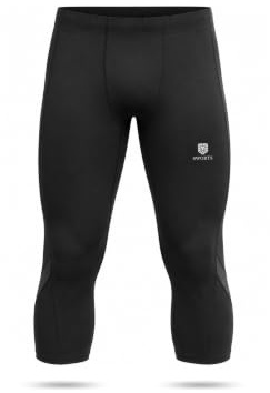SWORTS OWN Lauftights Herren I 3/4 Leggings Sport aus Premium Dry-Breathe Faser (Kompressions Laufhose)