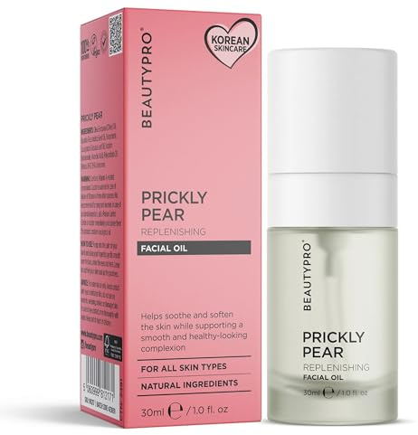 BEAUTYPRO PRICKLY PEAR Replenishing Oil Hydrating Korean Skincare Hyaluronic Acid Olive Oil Eucalyptus Nourishing Vegan Skincare for Dry Sensitive & Menopausal Skin Multi Award Winning Brand 30ml