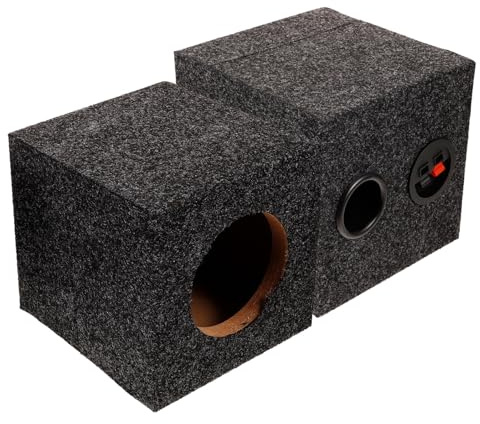 PAMINGONO Car Subwoofer Gehäuse Quadratisch Holzbox Lautsprecher Leergehäuse für Auto Basskiste Stabil und Langlebig zur Klangverbesserung und Subwoofer Nachrüstung