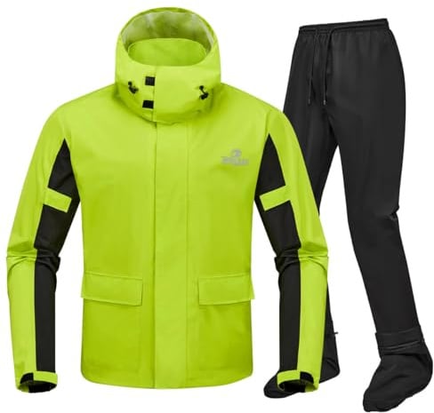 IRON JIA'S tuta antipioggia moto da uomo, 2 pezzi, impermeabile 15.000 mm