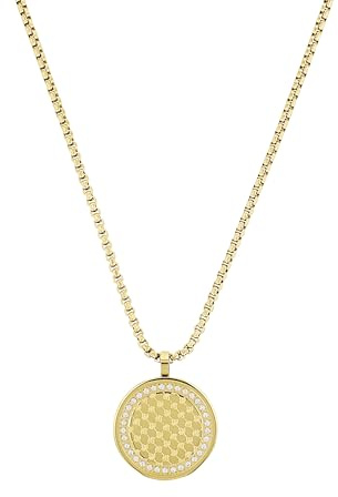 JOOP! Kette mit Anhänger für Damen, Edelstahl mit Zirkonia, 50+5 cm, gold, Geschenkidee, kommt in Schmuck Geschenk Box, 2100961