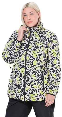Ulla Popken Damen große Größen Übergrößen Plus Size Regenjacke, leicht, wasserdicht, klein verstaubar Limette 54+ 832344400-54+