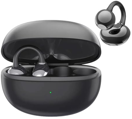 Auriculares Bluetooth inalámbricos, auriculares deportivos, Bluetooth 5.4, 8 horas de autonomía, ligero y estable solo 4,8 g, auriculares con clip abiertos, adecuados para deportes y correr (Noir)