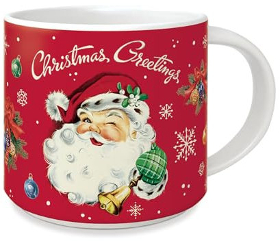 Cavallini Vintage Mug Christmas Santa with matching gift box (MUG/CHRSAN)