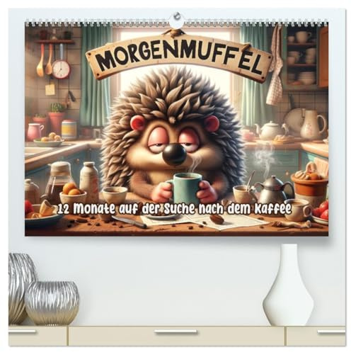 Morgenmuffel: 12 Monate auf der Suche nach dem Kaffee (hochwertiger Premium Wandkalender 2026 DIN A2 quer), Kunstdruck in Hochglanz: Jahr voller Kaffee & Gähnen (CALVENDO Spass)