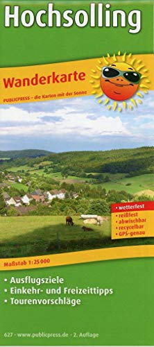 Hochsolling: Wanderkarte mit Ausflugszielen, Einkehr- & Freizeittipps, wetterfest, reißfest, abwischbar, GPS-genau. 1:25000 (Wanderkarte: WK)