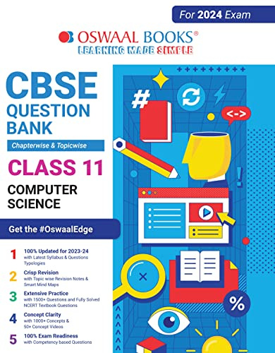 Oswaal CBSE Chapterwise & Topicwise Question Bank Class 11 Computer Science Book (For 2023-24 Exam)