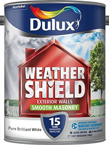 Dulux Weathershield Smooth Masonry Paint - Pure Brilliant White - 5L