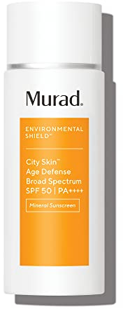 Murad City Skin Age Defense Broad Spectrum SPF 50-100% mineralischer Sonnenschutz - Schutz vor blauem Licht - SPF 50 Environmental Defense Sunscreen - leichter Sonnenschutz für das Gesicht
