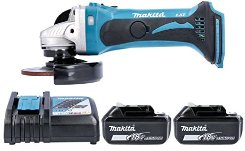 Makita DGA452Z 18V 115mm Cordless Angle Grinder with 2 x 5.0Ah BL1850 Batteries & DC18RC Charger