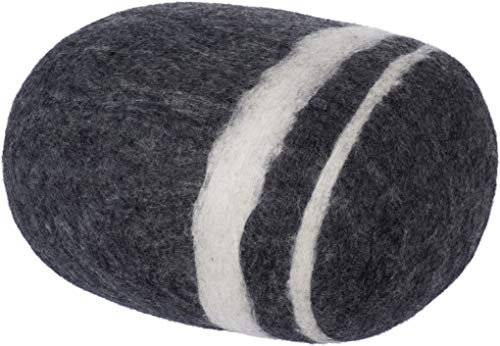 myfelt Hugo - Filz Kieselstein, Meditationskissen, Yogakissen, Dekokissen dunkelgrau rund - Größe L