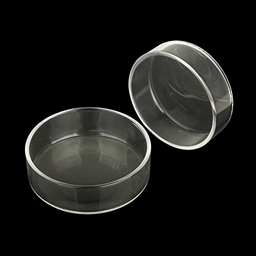 SENZEAL Aquarium Glas Garnele Futternapf Schalen Reptilien Wassernahrungsmittelschale Feeder Schüssel (60mm+66mm Runde)