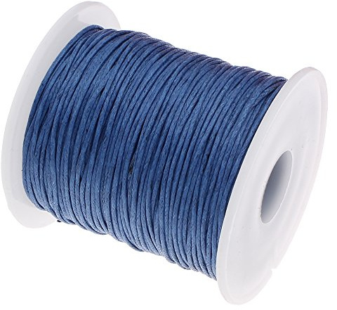 Perlin cordoncino di cotone C284 blu zaffiro, 75 m, 1 mm cerato, ideale per la creazione di gioielli