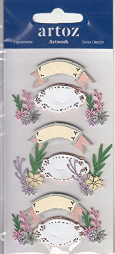 Artoz Artwork 3D Motiv-Sticker 185590-143 Etiketten mit Blumen