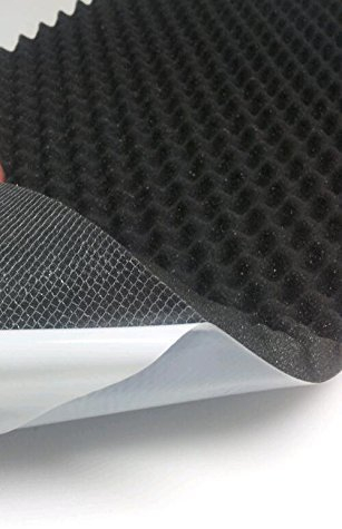 mail2mail Noppenschaumstoff-Schaumstoff-Daemmung-platten Dämmung Schaumstoff Akustik PC ca.100 x 100 x 3 cm Anthrazit / Schwarz (Mit Selbstklebend)