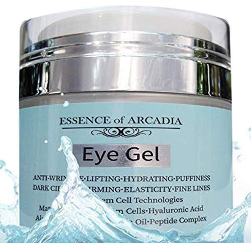 Eye Gel, for Dark Circles, Puffiness, Wrinkles, Skin Firming and Bags - Effective Anti-Aging Eye Gel for Under and Around Eyes including Crows Feet with Hyaluronic Acid and Aloe Vera- 1.7 fl. oz.
