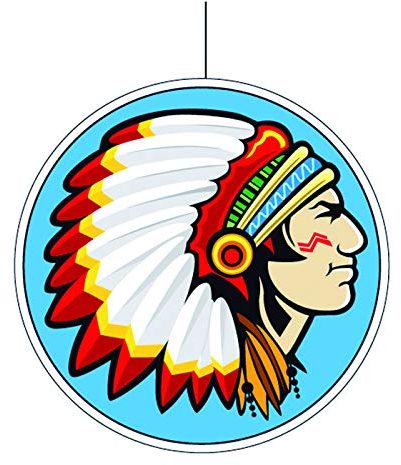 PARTY DISCOUNT Deko-Hänger Indianer Kopf, 28 cm