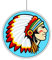 PARTY DISCOUNT Deko-Hänger Indianer Kopf, 28 cm