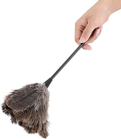 Plumeau Dépoussiérant Duster à Poussière Plumeau Autruche Lavable à la Main Outil de Nettoyage pour Meubles Bureau Domicile Voiture 40CM