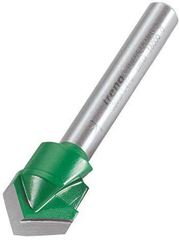 Trend CraftPro Chamfer Router Cutter Bit, 1/4 Inch Shank, 13mm Cut Diameter & 45 Degree V Groove, Tungsten Carbide Tipped, C300X1/4TC