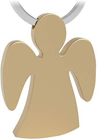 EAZY CASE Schlüsselanhänger mit Schutzengel, Edler Hochglanz Schlüsselring Engel Geschenkbox, Schutzengelanhänger Geschenk für Mann, Frau, Geburtstag, Partner, Freunde, Familie, Jahrestag, Matt Gold