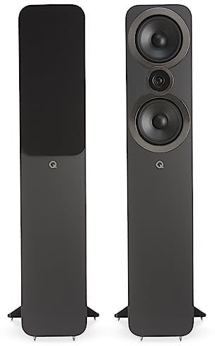 Q ACOUSTICS 3050i Floor Standing Speakers Pair Graphite Grey - 2-way Reflex Enclosure, Bass Driver: 2 x 165 mm (6.5 in), Tweeter: 22 mm (0.9 in) - Tall Stereo/Surround Sound