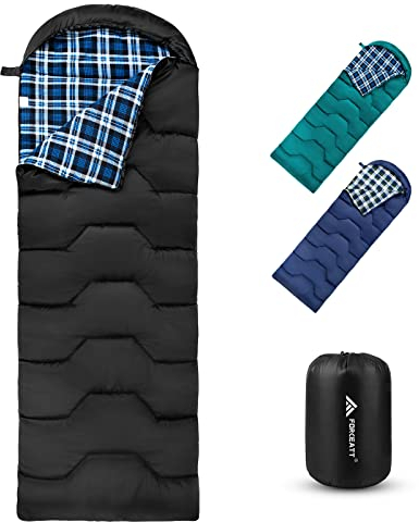 Forceatt Sacco a Pelo 4 Stagioni in Flanella -8°C-15°C, Invernale Resistente All'acqua, Leggero e Caldo per Adulti - Ideale per Zaino in Spalla, Interni ed Esterni