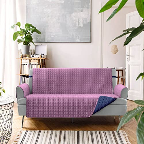 la biancheria di casa - Francy copridivano Bicolore Idrorepellente - Malva - Blue, 3 posti