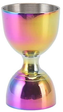 Jigger pour Barman, 60/30ml Bar Jigger Cocktail Jigger, Acier Inoxydable Large Ouverture Double Jigger Outils de Mesure de L'alcool Bell Style Cups Measuring Jigger(30/60ml Coloré)