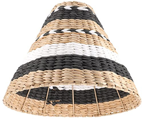 Uonlytech Halterung Clip Innen Rattan Strohseil Restaurant Bodenleuchten Wandleuchte E Hotel Retro E/Abdeckung Geflochtener Lampenschirm Schwarze Küche Vintage Kronleuchter auf Halterung