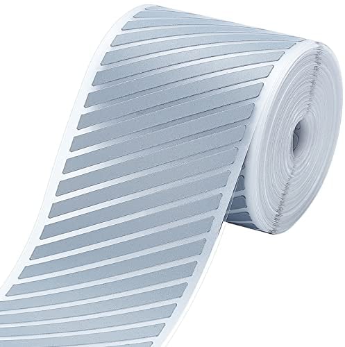 GORGECRAFT 2X33ft Silbernes Reflektierendes Streifen-Klebeband Zum Aufbügeln Gut Sichtbare Sicherheitswarnung Vinylfolie Stoffaufnäher Für T-Shirt Leinwand Tasche Kleidung Stoff Dekorationen Zubehör