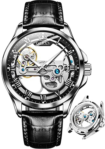 OLEVS Herren Chronograph Armbanduhr Quarz Edelstahl Analog Dual Time