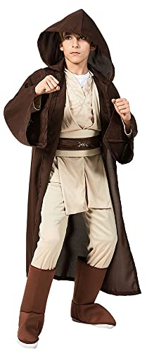 MIELE KOHLER Jedi kostüm Kinder Tunic Jumpsuit Hooded Robe And Shoes Outfit Halloween Cosplay Kostüm Props (kids, S)