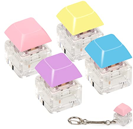 4St Tastatur Zappel Schlüsselanhänger, Finger Dekompressionsspielzeug Keyboard Fidget Toy Fingerspielzeug Fidget für Studenten Teenager Erwachsene lindert Stress (4 Farben)