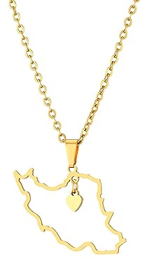 Halskette Anhänger Iran Karte Halskette Kette Iranische Cuture Persischer Schmuck Mode Verstellbarer Schmuck Schmuck Geburtstagsgeschenke für Frauen Männer