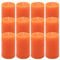 Rustik-Kerze Höhe 11,5 cm Ø 6,8 cm lange Brenndauer Rund-Kerze Säulenkerzen Kerzen-Deko Tafelkerzen Weihnachts-Kerzen Hochzeits-Deko (orange, 12)