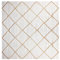 Kelim Teppich, quadratisch, 152 cm, Weiß & Beige, natürlicher Jute-Teppich, dick, 0,7 cm, geometrisches Muster, handgeflochten, Jute, Flachgewebe, Teppiche für den Innen- und Außenbereich, Teppiche