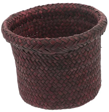 YARNOW 2pcs Woven Seaweed Flowerpot Decorative Plant Holder for Home Decor Vintage Color Storage Basket for Indoor Use Great for Organizing Clothes Toys and Supplies