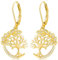 Boucle d'oreille arbre de vie or Boucles d'oreilles arbre de vie Argent Sterling 925 Boucles d'oreilles Femme arbre de vie avec Zircone Boucle d'oreille Pendante arbre de vie pour Femme