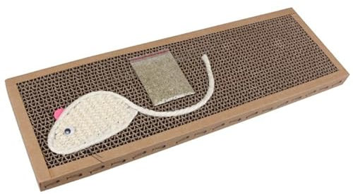 Tiragraffi in cartone con erba gatta. Misura: L38*W12.5*H1.8cm VENDITA 3 PEZZI
