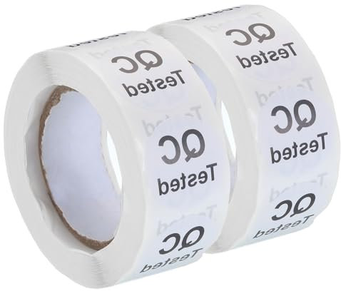 sourcing map Inventur-QC-geprüfte Aufkleberetiketten 25mm/1 weiß für Lagerbestand, 2 Rollen 1000 Stück